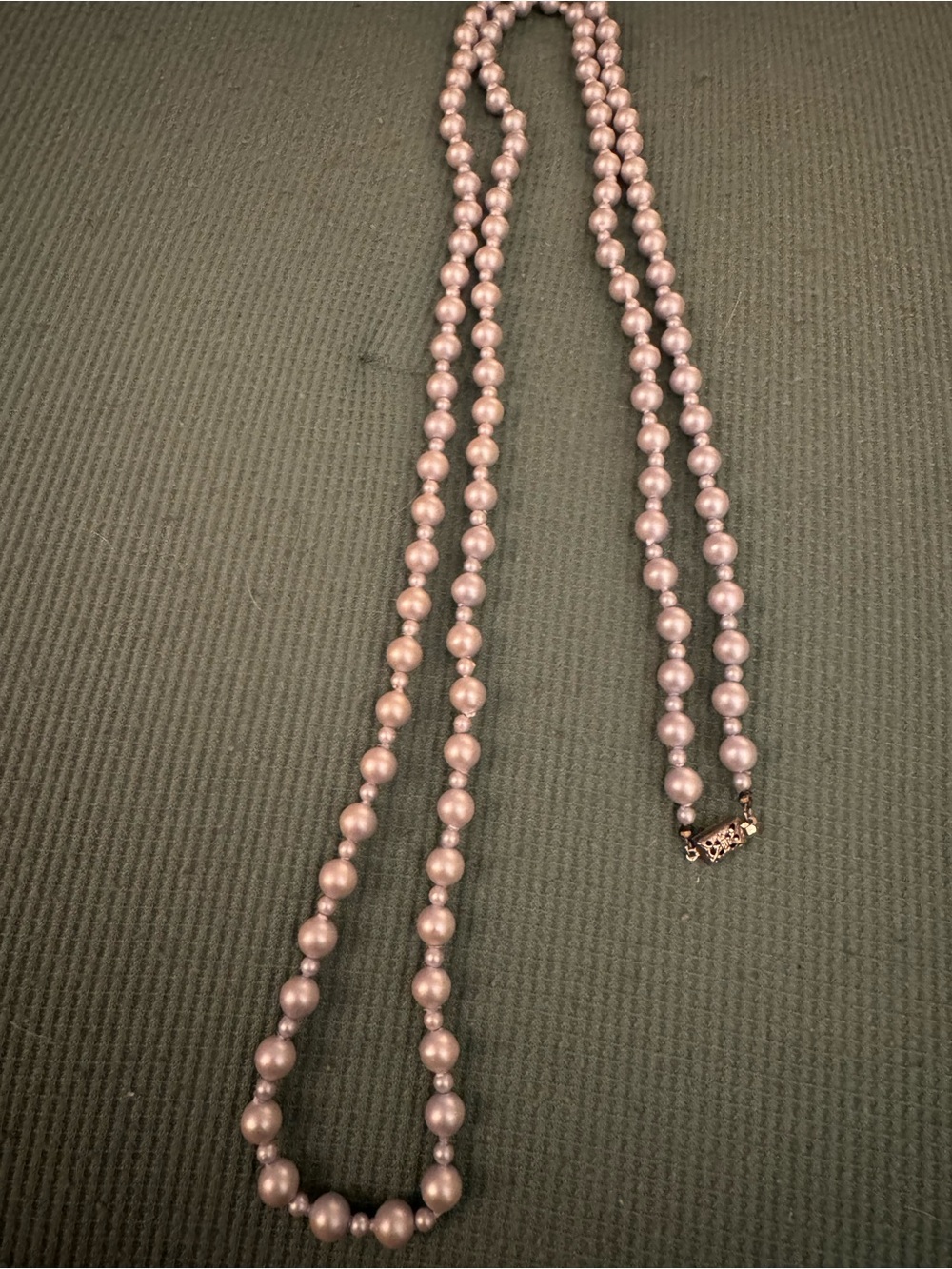 Classic Silver Pearl Beaded Necklace - Unbranded